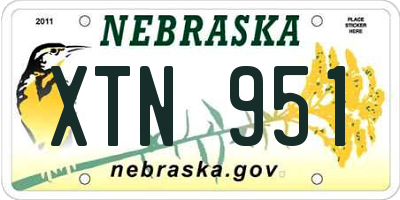 NE license plate XTN951