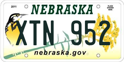 NE license plate XTN952