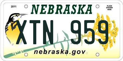 NE license plate XTN959