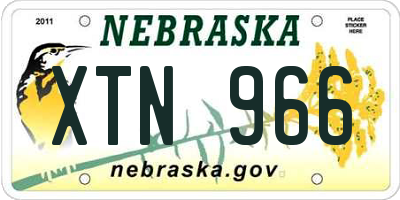 NE license plate XTN966
