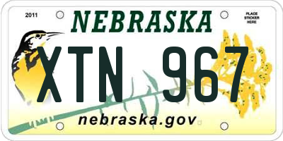 NE license plate XTN967