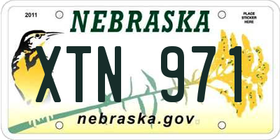 NE license plate XTN971