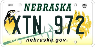 NE license plate XTN972
