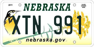 NE license plate XTN991