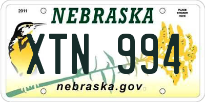 NE license plate XTN994