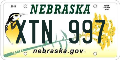 NE license plate XTN997