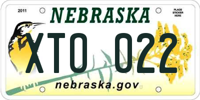 NE license plate XTO022
