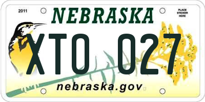 NE license plate XTO027