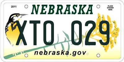 NE license plate XTO029
