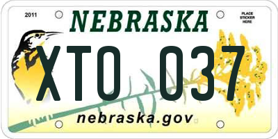NE license plate XTO037