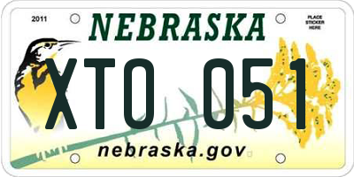 NE license plate XTO051
