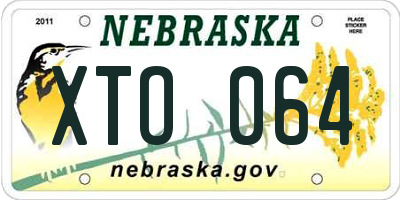 NE license plate XTO064