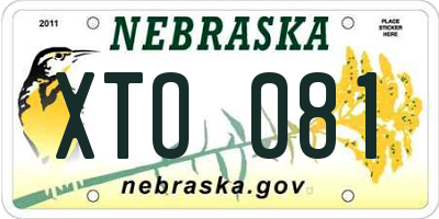 NE license plate XTO081