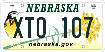 NE license plate XTO107