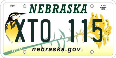 NE license plate XTO115