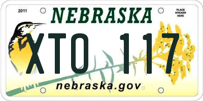 NE license plate XTO117