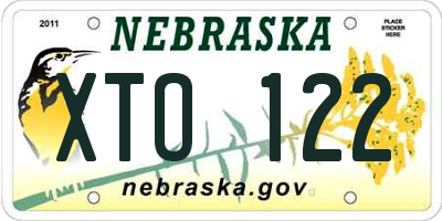 NE license plate XTO122