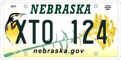 NE license plate XTO124
