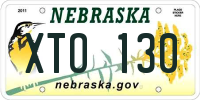 NE license plate XTO130