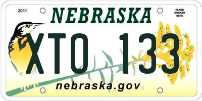 NE license plate XTO133