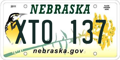 NE license plate XTO137