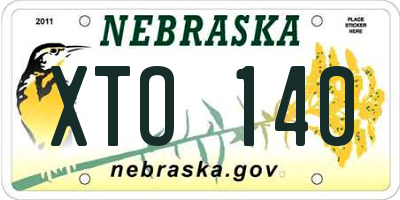 NE license plate XTO140