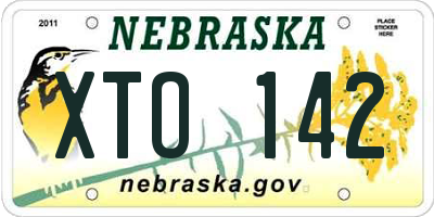 NE license plate XTO142