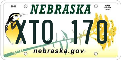 NE license plate XTO170