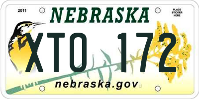 NE license plate XTO172