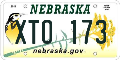NE license plate XTO173