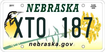 NE license plate XTO187