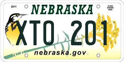 NE license plate XTO201