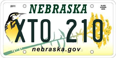 NE license plate XTO210