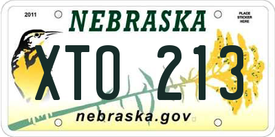 NE license plate XTO213