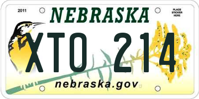 NE license plate XTO214