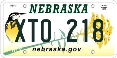 NE license plate XTO218