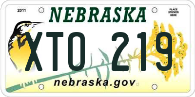 NE license plate XTO219