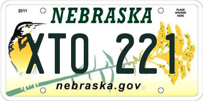 NE license plate XTO221