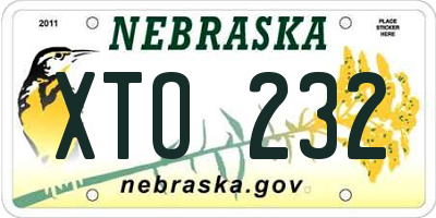 NE license plate XTO232