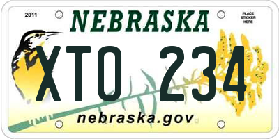 NE license plate XTO234