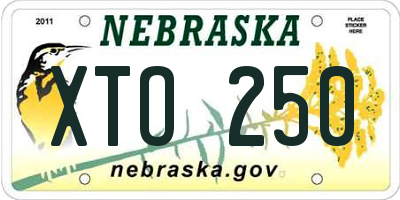 NE license plate XTO250