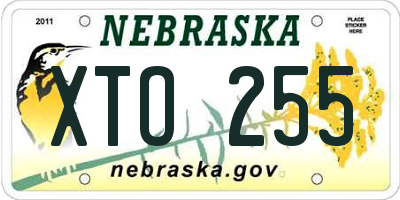 NE license plate XTO255