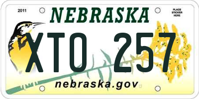 NE license plate XTO257