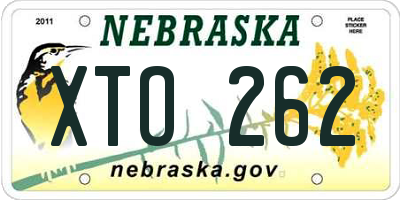 NE license plate XTO262