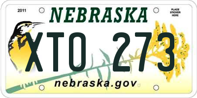 NE license plate XTO273