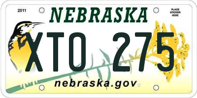 NE license plate XTO275
