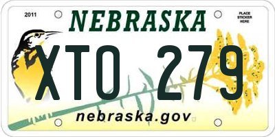 NE license plate XTO279