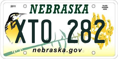 NE license plate XTO282
