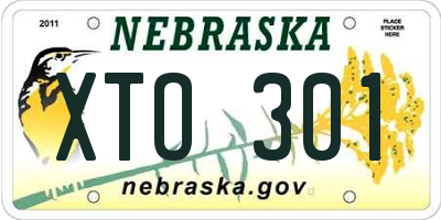 NE license plate XTO301