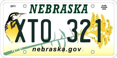 NE license plate XTO321